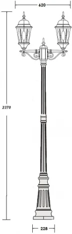 Наземный фонарь Oasis Light ASTORIA 2M 91409MA Gb овал (220V, IP44)