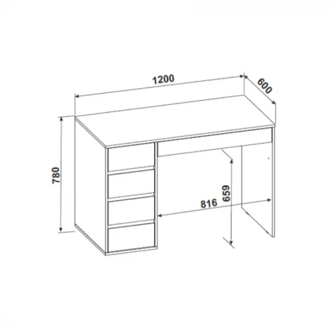 Стол компьютерный Арника №13 Серия 2, Белый глянец