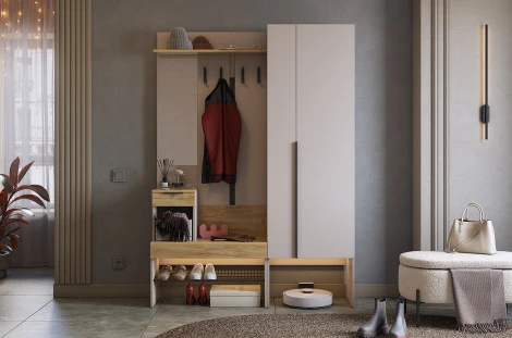 Прихожая "Баско К2" Mebelson (ЛДСП/Дуб золотой) арт.ПК02Баско.3369