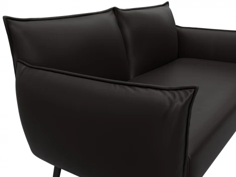 Диван прямой Лига-083 (Фанера/Металл/Экокожа/Коричневый) Лига Диванов 131067