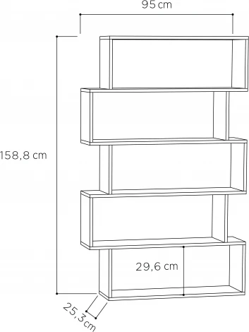 Стеллаж прямой LEVE KAT BOOKCASE LEV00581