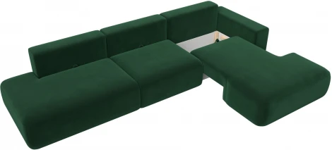 Диван угловой Лига-036 НПБ Модерн Лонг правый угол (Зеленый/Велюр) Лига Диванов арт.121427