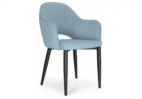 15092 Обеденный стул на металлокаркасе Woodville Vener light blue / black 15092