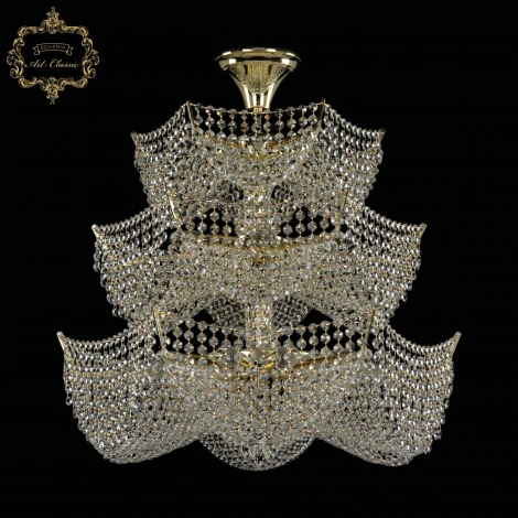 Потолочная люстра ярусная большая на штанге Art Classic 71.08 71.081.65.3d.G (220V)