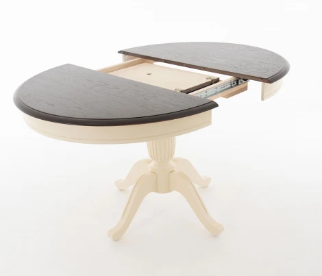 Стол Леонардо D100, Слоновая кость/Темный орех, Аврора