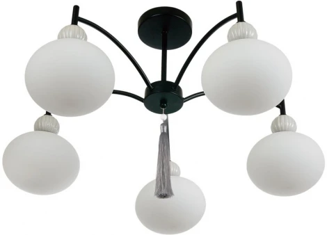 Потолочная люстра на штанге Lumion Gloriya 8273/5C черный, серый/белый металл, керамика/стекло Е14 5*40W 220V (шарики)