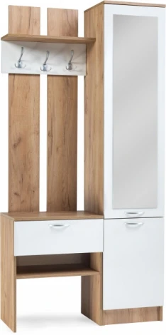 Прихожая Woodville Иннэс-3 дуб крафт золотой / белый глянец