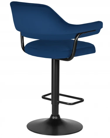 Стул барный DOBRIN CHARLY BLACK (синий велюр (MJ9-117)) 5019_BlackBase-LM BLACK, цвет сиденья синий (MJ9-117), основания черный
