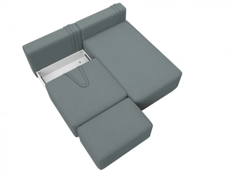 Диван угловой модульный с пуфом Лига-060 НПБ угол универсальный (ЛДСП,Брус,Фанера/Пластик/Рогожка/Серый) Лига Диванов 129700