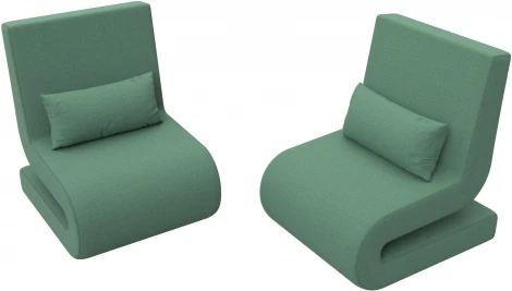 Кресло Волна (2 шт.) (Зеленый/Рогожка) Лига Диванов арт.125042