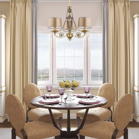 Потолочная люстра на штанге Kutek Monza MON-ZW-3(P/A) (220V, хрусталь Asfour)