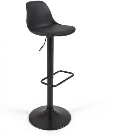 Барный стул Orlando-T - черная искусственная кожа и черная матовая сталь 60-82 см La Forma (ex Julia Grup) арт.111810