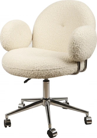 Кресло офисное Клауд-2 DR-1252-A-OF, 65х63х89, ткань букле белый/серебро IST-CASA