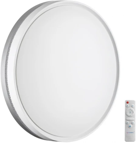 Настенно-потолочный светильник Sonex Nohava Grey 7670/EL пластик/белый/серый LED 70Вт 3000-6000К D500 IP43 пульт ДУ (220V, круглые)