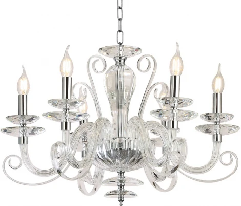 Подвесная люстра Newport 8570 8576/C chrome (220V, на цепи, подсвечник, свеча)