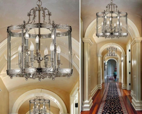 Подвесная люстра Nervilamp L11/6+3 (220V, на цепи, подсвечник, свеча)