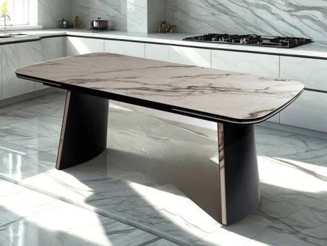 Стол VALDEMAR 180 KL-188 итальянская керамика, стекло/ каркас темно-серый/Kl-188, ®DISAUR (арт.626М05800)