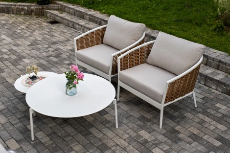 "Тоскана" лаунж-зона из искусственного ротанга, цвет соломенный 4SIS арт.УТ-00007468