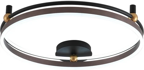 Потолочный светильник круглый Crystal Lux FERNANDO PL72W LED COFFEE/BLACK (220V, пульт управления, кольцо)