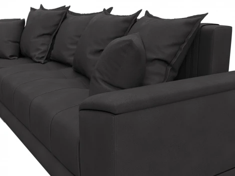 Диван угловой НордСтар левый угол (ДСП,Брус/Пластик/Замша/Коричневый) Лига Диванов 128211L