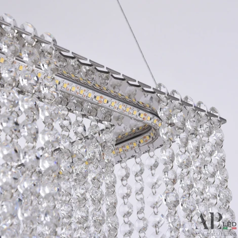 Подвесная люстра светодиодная APL LED Sicilia SH04.42.D.Ni.4000 (220V, хрусталь, на тросе)