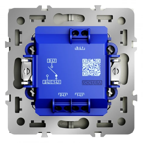 Выключатель встраиваемый Voltum S70 для жалюзи 10А, (сталь)