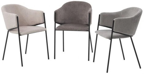 Стул ДИЛЛ, цвет Lana 80 серый, ткань / черный каркас M-City 64486