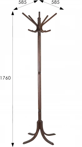 Вешалка напольная В 8Н тёмно-коричневый Mebelik арт.009101