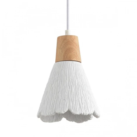 Подвесной светильник Lumion Eoliana 8352/1B белый/бежевый, металл/дерево/цемент E27 60W 220V