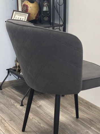 Стул МЭРИ FIESTA Серый , велюр антипальчиковый"/ черный каркас M-City 472M05584"