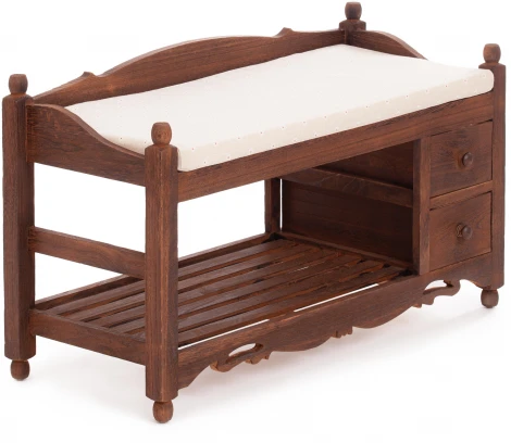 Обувница с 2-я ящиками Secret De Maison AZUR ( mod.TT-BH004) Орех (Walnut) (павловния)