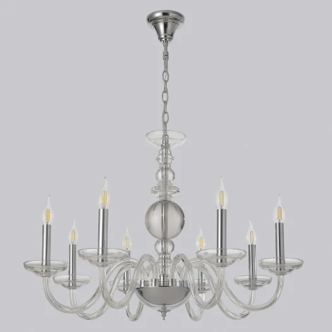 Подвесная люстра Crystal Lux ARABESQUE SP8 CHROME (220V, на цепи, подсвечник, свеча)