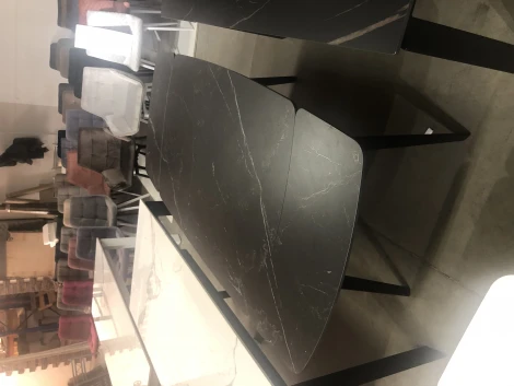 Обеденный стол M-City ELIOT 120 MATT BLACK MARBLE SINTERED STONE/ BLACK