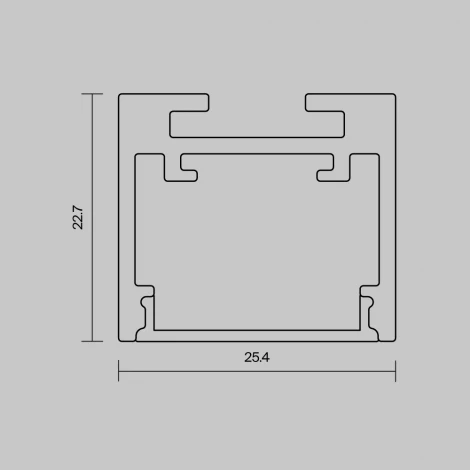 Алюминиевый профиль накладной-подвесной 25x22 серебро, 2 м, ALM-2522-S-2M Maytoni 633012