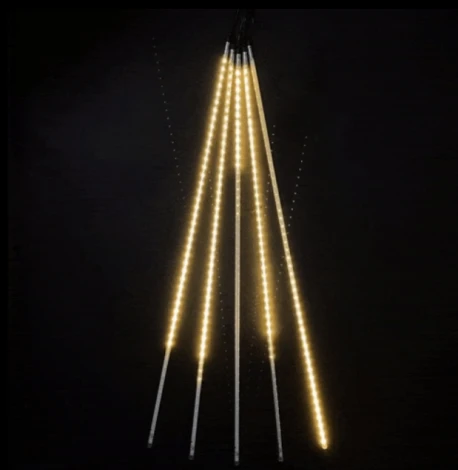 Гирлянда Тающие Сосульки 5шт по 100см, 24В, 480 Тепло-Белых Светодиодов, Провод Черный ПВХ, IP55 Laitcom CCL480-10-1WW