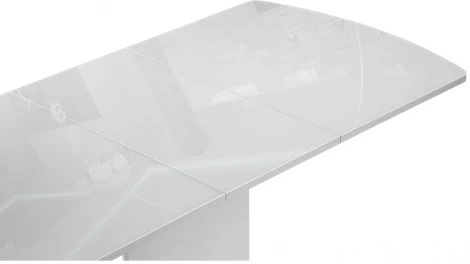 Стол на тумбе Woodville Палмер 120(160)х80х75 белое стекло / белый 490090