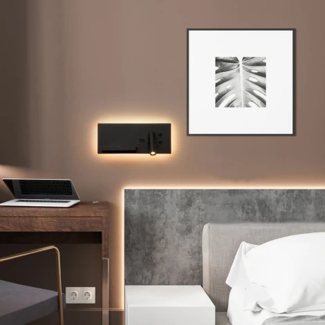 Настенный светильник с беспроводным ЗУ LED GENIUS Left Black ImperiumLoft Genius01 (227209-23)