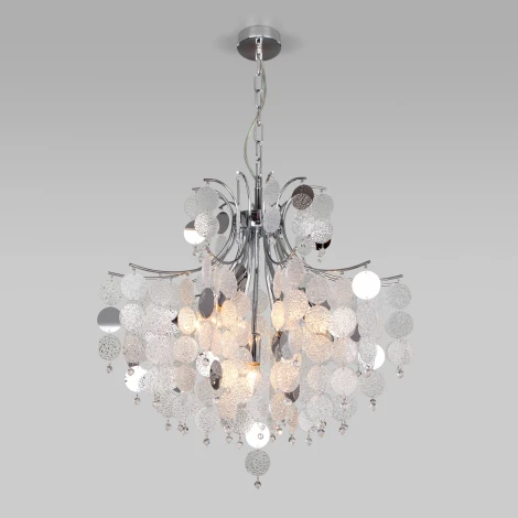 Подвесная люстра Wi-Fi каскадная Bogate's Bolla 335/9 Smart (220V, управление смартфоном, голосовое управление, умный дом - Minimir Home, Алиса, Маруся, Салют, на цепи)