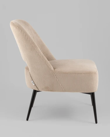 Кресло лаунж Stool Group Бостон велюр рельефный бежевый арт.УТ000039984