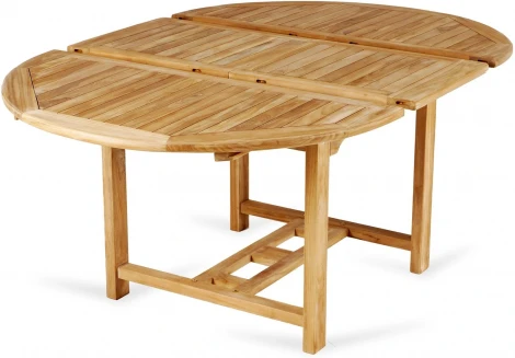 Стол круглый раздвижной Nairobi (Массив тика/Бежевый) ОГОГО Обстановочка! арт.889243