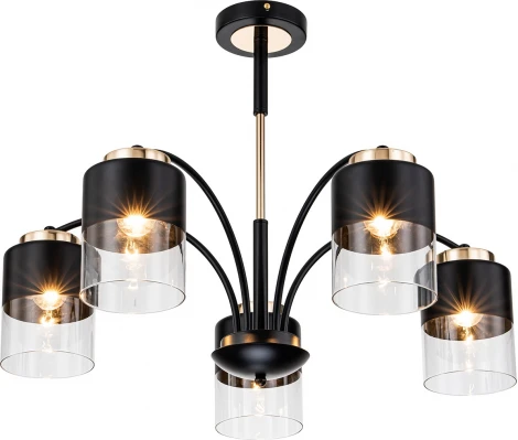 Потолочная люстра на штанге Escada Riche 2121/5P E27*40W Black/Gold (220V)