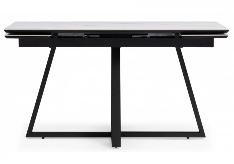Кухонный стол Notta Памелла 120(180)х80 snow alpin / черный