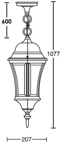 Уличный светильник подвесной Oasis Light ASTORIA 1 L 91305L cover Bl