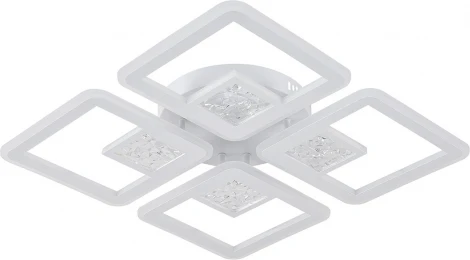 Потолочная люстра светодиодная с таймером Escada Hydria 10277/4LED 120Вт, с ПДУ, металл/акрил/стекло, белый/прозрачный (220V)