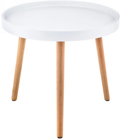 Журнальный столик Woodville Hof 50х45 white / wood 15568