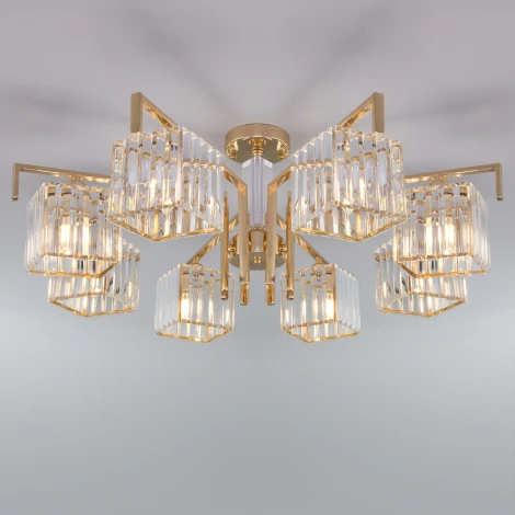 Потолочная люстра Eurosvet April 10117/8 золото/прозрачный хрусталь Strotskis