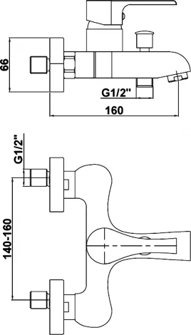 Смеситель GPD Atros MBB65 для ванны с душем