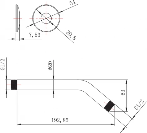 Кронштейн для верхнего душа Lemark LM8031C