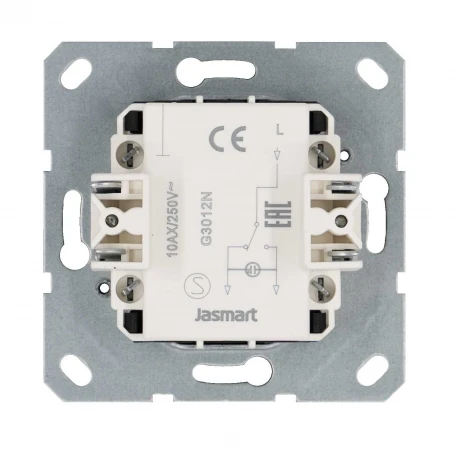 Выключатель одноклавишный проходной с подсветкой (мокко) Jasmart G-Classic G3012NZ