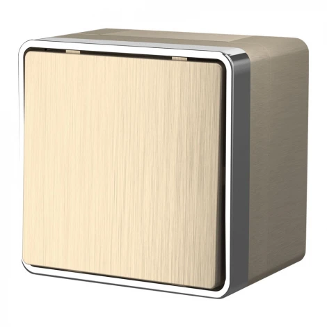 Выключатель одноклавишный влагозащищенный Gallant (шампань рифленый) Werkel W5010210 (a051040)